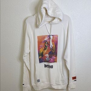 NWOT- Heron Preston Cream Sweater with Classic Heron Graphic Design- Small